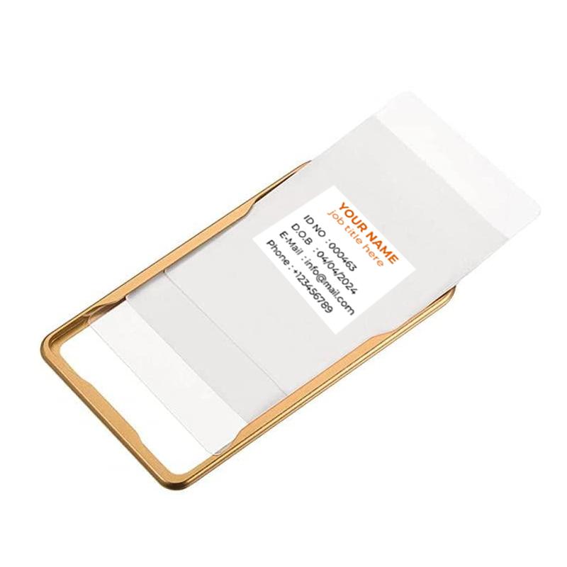 Premium Aluminium ID Card Holder -Gold with Logo